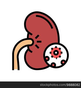 infection kidney color icon vector. infection kidney sign. isolated symbol illustration. infection kidney color icon vector illustration