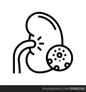 infection kidney line icon vector. infection kidney sign. isolated contour symbol black illustration. infection kidney line icon vector illustration