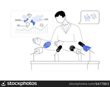Infection spread public reporting abstract concept vector illustration. Physician make report about infectious disease spread, preventative medicine, epidemic protection abstract metaphor.. Infection spread public reporting abstract concept vector illustration.