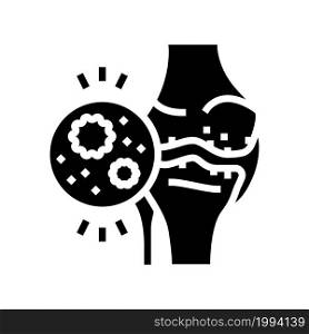 infectious arthritis glyph icon vector. infectious arthritis sign. isolated contour symbol black illustration. infectious arthritis glyph icon vector illustration