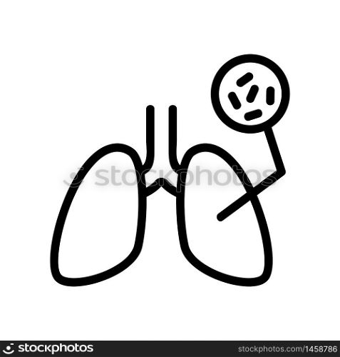 infectious bacteria in lungs icon vector. infectious bacteria in lungs sign. isolated contour symbol illustration. infectious bacteria in lungs icon vector outline illustration