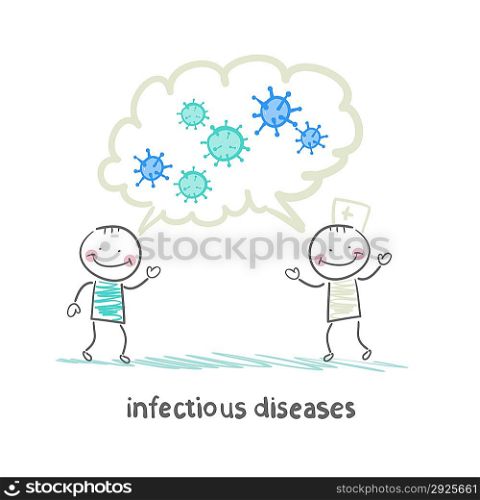 infectious diseases specialist says with a patient about infection