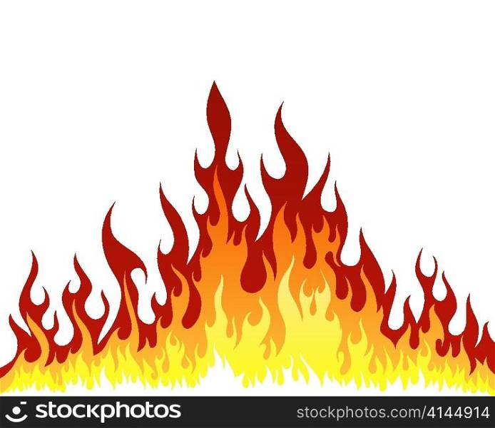 Cartoon fire border. Flame divider, bright fire flames borders and ...