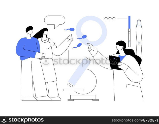 Infertility diagnosis abstract concept vector illustration. Female infertility causes, male reproductive dysfunction diagnosis, sterility medical examination, family planning abstract metaphor.. Infertility diagnosis abstract concept vector illustration.