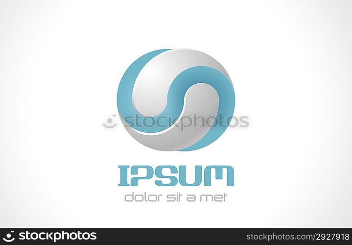 Infinite abstract vector logo template for cosmetics, medicine, pharmacy. Technology concept symbol icon.