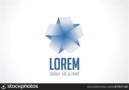 Infinite loop Star ribbon abstract logo template. Gift / Luxury tender style concept. Vector icon.