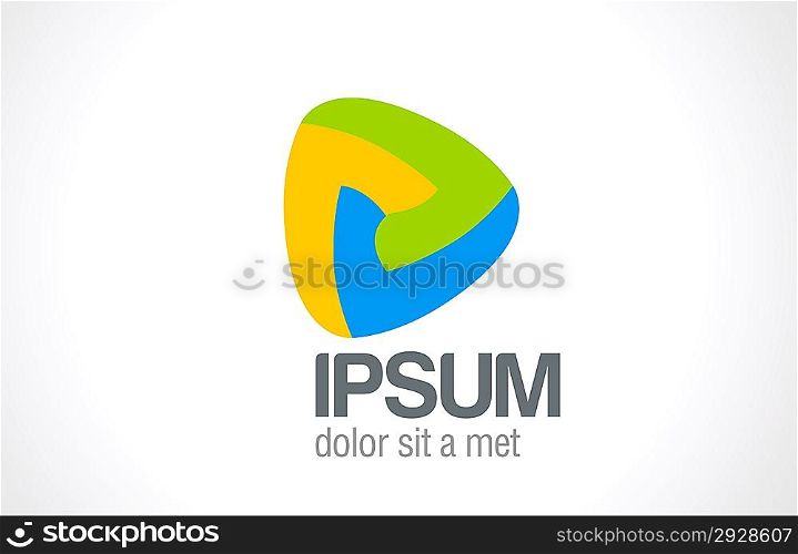 Infinite loop Triangle abstract logo template. Rounded corner shape. Corporate concept. Vector icon.