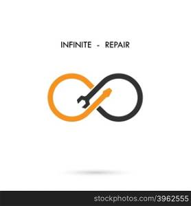 Infinite repair logo elements design.Maintenance service and engineering creative symbol.Business and industrial concept.Vector illustration
