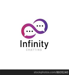 infinity chat media logo icon vector