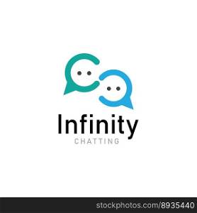 infinity chat media logo icon vector