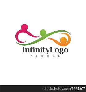 Infinity Family care Vector icon illustration Logo