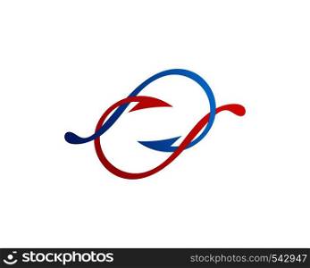 Infinity hook symbol and logo icon vector