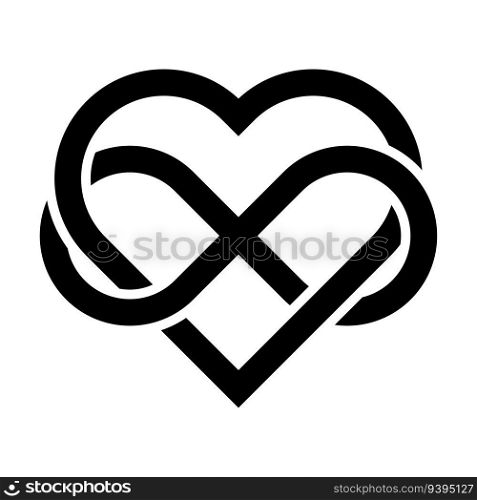 Infinity icon, eternal life idea. eternity symbol placed on red heart. love forever concept. Vector illustration. EPS 10. stock image.. Infinity icon, eternal life idea. eternity symbol placed on red heart. love forever concept. Vector illustration. EPS 10.