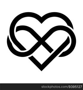 Infinity icon, eternal life idea. eternity symbol placed on red heart. love forever concept. Vector illustration. EPS 10. stock image.. Infinity icon, eternal life idea. eternity symbol placed on red heart. love forever concept. Vector illustration. EPS 10.