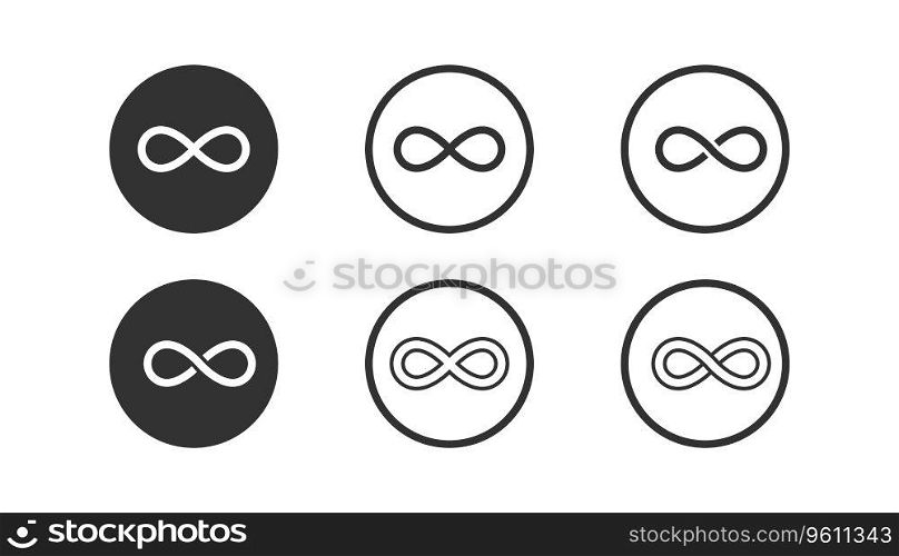 Infinity icon on light background. Endless symbol. Unlimited, eternal, concept of time Flat design for web graphics. Outline, flat, and colored style. Vector illustration.