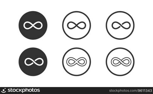 Infinity icon on light background. Endless symbol. Unlimited, eternal, concept of time Flat design for web graphics. Outline, flat, and colored style. Vector illustration.