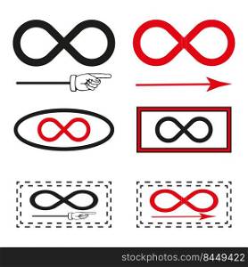 infinity icons in modern style. Vector illustration. Stock image. EPS 10.. infinity icons in modern style. Vector illustration. Stock image. 