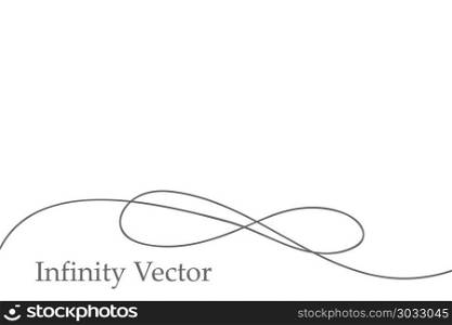 Infinity in solid lines of drawing. Continuous black line. Work flat design. The symbol of infinity of motion. Infinity in solid lines of drawing. Continuous black line. Work flat design. The symbol of infinity of motion.