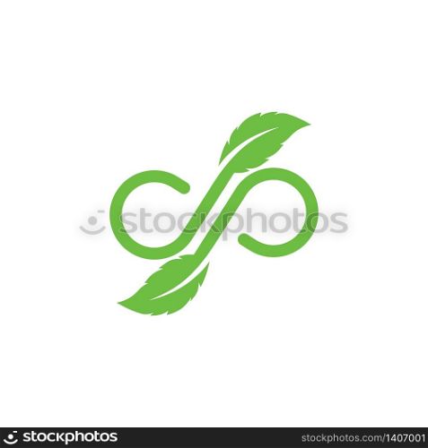 infinity leaf concept vector icon design