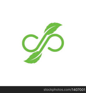 infinity leaf concept vector icon design