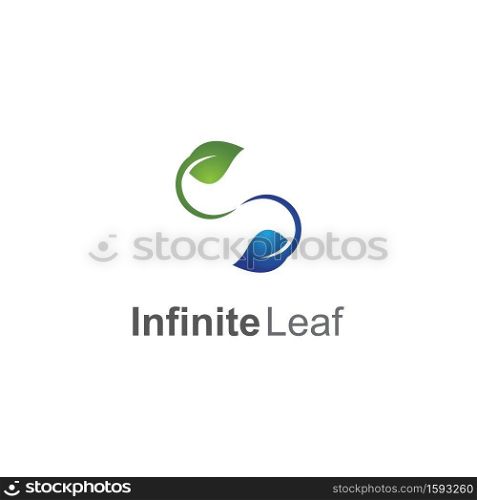 infinity leaf vector icon illustration logo template design