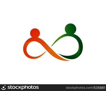 Infinity logo people community Design Vectors