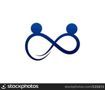 Infinity logo people community Design Vectors