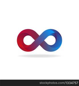 Infinity or 8 symbol abstract vector illustration with gradient. EPS 10