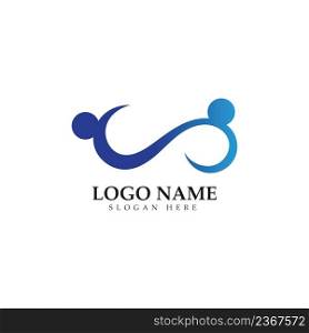 infinity people care logo and symbol template