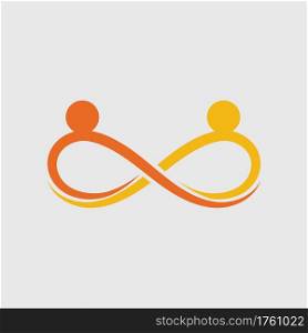Infinity people Community, network and social icon design template