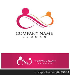 Infinity people family care logo  Design Vector