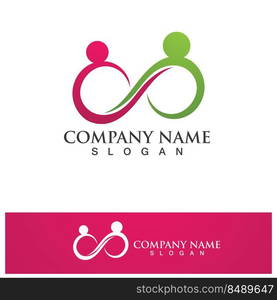 Infinity people family care logo  Design Vector