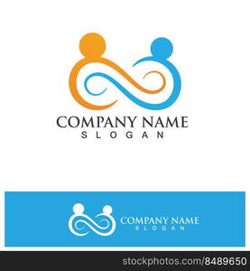 Infinity people family care logo  Design Vector