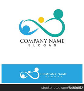 Infinity people family care logo  Design Vector