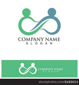 Infinity people family care logo  Design Vector