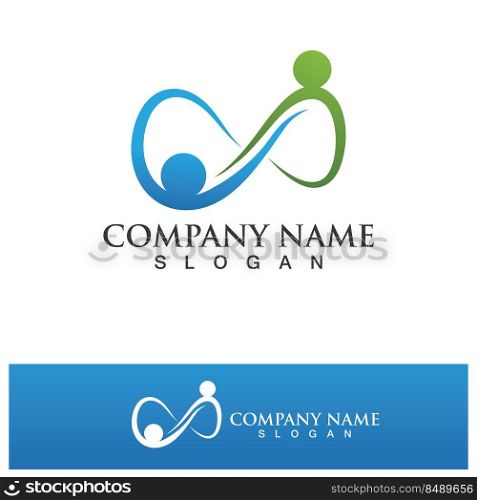 Infinity people family care logo  Design Vector