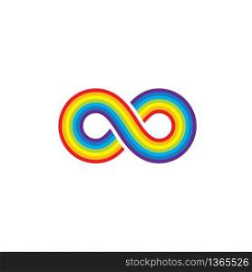 Infinity rainbow concept logo icon vector illustration design template
