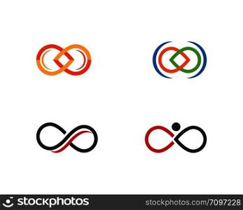Infinity set logo Vector icon template
