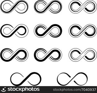 Infinity Sign Collection Vector Art Illustration