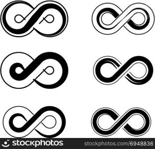 Infinity Sign Design Collection Vector Art Illustration