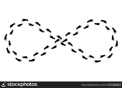 infinity sign footprints. Infinity sign. Design element. Vector illustration. stock image. EPS 10.. infinity sign footprints. Infinity sign. Design element. Vector illustration. stock image.