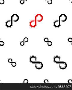 Infinity Sign Icon Seamless Pattern Vector Art Illustration