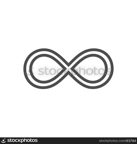 Infinity symbol loop. Figure 8 icon, eternity logo sign in original design, forever eternity knot, number 8 inverted in flat style.. Infinity vector symbol loop. Figure 8 icon, eternity logo sign in original design, forever eternity knot, number 8 inverted in flat style.
