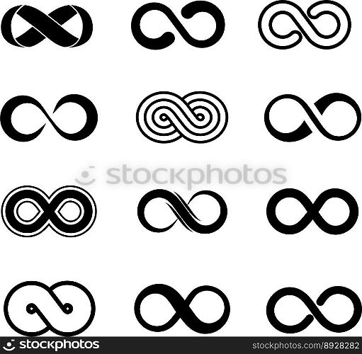 Infinity symbol set vector image