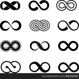 Infinity symbol set vector image