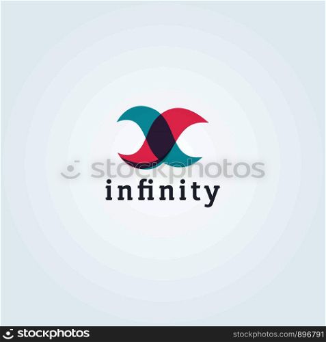 Infinity vector logo design icon in trendy design style.