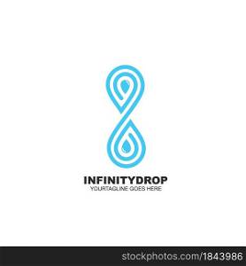 Infinity water drop icon vector illustration design template