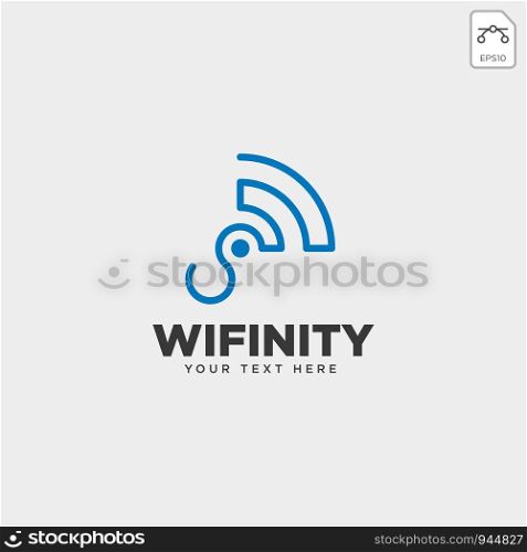 infinity wifi connection logo template vector illustration icon element isolated - vector. infinity wifi connection logo template vector illustration icon element isolated