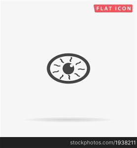 Inflamed Eye, Sore Eye flat vector icon. Glyph style sign. Simple hand drawn illustrations symbol for concept infographics, designs projects, UI and UX, website or mobile application.. Inflamed Eye, Sore Eye flat vector icon