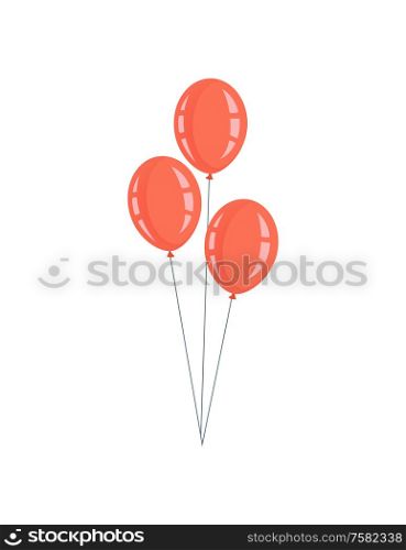 Inflatable balloon decoration, birthday parties and events vector. Decor of interior for home, ceremony reception. Rubber filled with helium and air. Inflatable Balloon Decoration for Parties Events